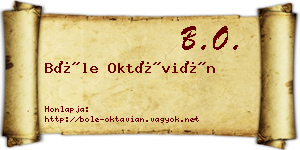 Bőle Oktávián névjegykártya